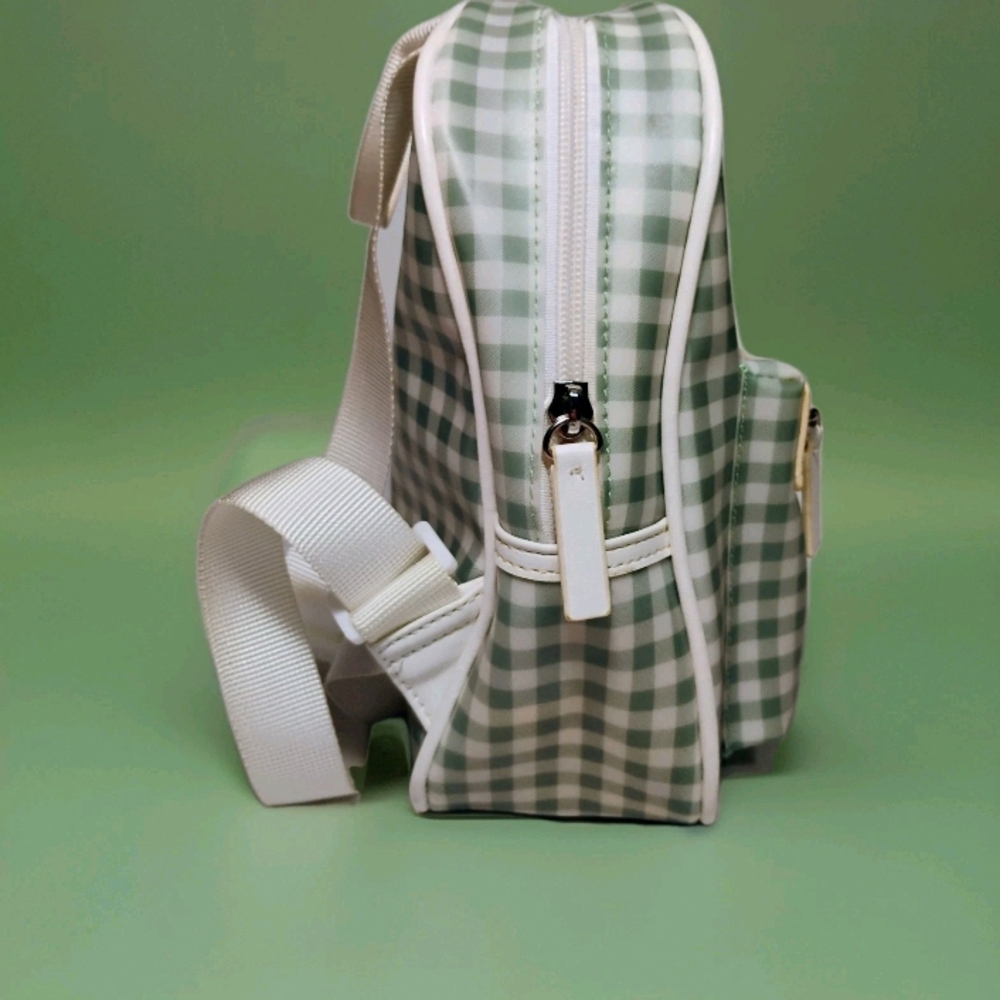 Guess Green White Checkered Backpack Gingham Pattern Crossbody Shoulder Bag - Picture 5 of 7